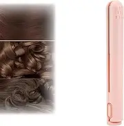 Mini Dual-purpose Curling Iron, USB Rechargeable Small Hair Curler Iron, 2 in 1 Mini Hair Curler, Ceramic Mini Hair Curler, Mini Portable Hair Iron Hair Straightener Curler (Pink)