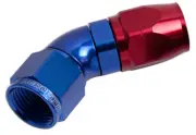 AEROFLOW AF552-16 RED/BLUE ONE PIECE FULL FLOW SWIVEL 45° HOSE END -16AN