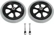8 Inch Wheelchair Wheels, 2 PCS Solid Metal Bead Bearing Electric Wheelchair Wheels for Wheelchairs Walkers, Universal Wheelchair Replacement Wheel Accessories, Easy Installation