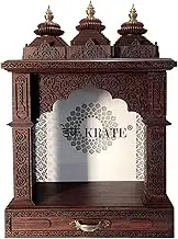 Wooden Dome Temples for Home and Office, Wooden Mandir, Wall Hanging & Table Top Home Mandir with Lights(DESIGN 32) (48 X 30 X 18 INCH)