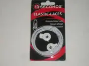 Ten Seconds Elastic Stretch Shoelaces Shoe Laces Lock Lace White 36” Unisex