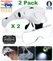 Magnifying Glasses Hands free RECHARGEABLE Reading Makeup Jewellers Craft 2 PACK