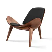 NNEOBA Mid-Century Modern Nordic Design Shell Chair in Black Walnut