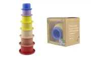 Koala Dream Stacking Cups 7PC Silicone Set - Pink | BPA-Free, Fun Stacking Toy f