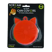 Scream Cat Food Can Cover Dishwasher Safe Assorted 4 Pack