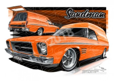 HOLDEN SANDMAN HQ PANEL VAN SAFRON A1 STRETCHED CANVAS (HC405)