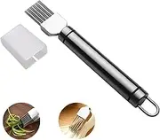 Green Onion Garlic Slicer Upgraded - Stainless Steel Scallion Slicer Shredder Cutter/Easy Quick Kitchen Shred Silk Cutter for Kiwi Cucumber Potato