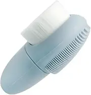 TOPPERFUN 1PC Light Blue Silicone Double Head Facial Brush Multifunctional Skin Cleansing Tool for Gentle Face Cleansing Portable and Lightweight Safe for Daily Use