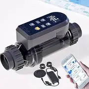 Smart Salt Water Pool Chlorinator System with Built-in Wi-Fi and App Remote Control, Featuring Titanium Plate Auto-Cleaning Technology, for Above Ground Pool,50g/h(40-60K)