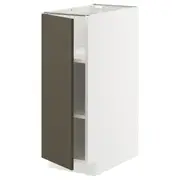 METOD base cabinet with shelves, white/Havstorp brown-beige, 30x60x80 cm