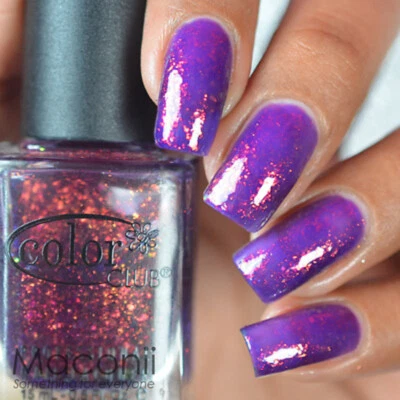 Color Club - The Uptown - Purple Jelly Base Flakie Nail Polish -Original Formula