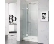 1195*2000mm Wall to Wall Hinge and Door Panel Chrome Fittings Frameless Shower Screen