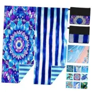 2 Pack Microfiber Beach Towel Oversized 71"x32" Sand 2 Pack Mandala Stripes