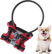 Blind Dog Bumper Harness, Adjustable Safety Collar, anti collision strip, Lightweight and Protective Bumper, Ideal for Training, Walking, and Outdoor Adventures for Dogs, Red/Dark