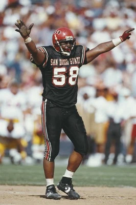 Tracey Mao Outside Linebacker for the San Diego State University 1992 Old Photo