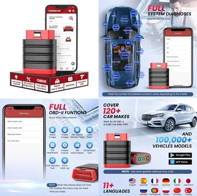 ThinkCar ThinkSafe OBD2 Scanner Bluetooth All System Diagnostic Tool Code Reader