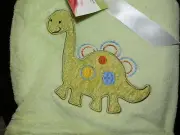 DINOSAUR BABY BLANKET LIME GREEN PLUSH ALL PURPOSE UNISEX FURRY DINO NEW MOSHINE