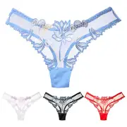 Striped Panties Womens Transparent Embroidery Sexy Panties Sexy Feminine Lace