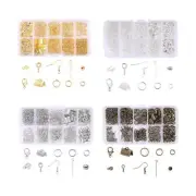 Earring Making Supplies with Ribbon Clamp Crimps with Loop Open Jump Rings for