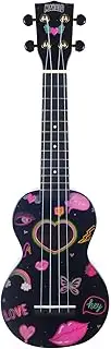 Ukuleles Mahalo Art Series, 4-String Ukulele, Right Handed, Heart Graphic, Soprano (MA1HE bk)