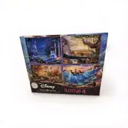Disney Thomas Kinkade, 4 in 1, 500 piece puzzle Cinderella Lion King Mickey