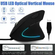 2 Ergonomic Optical Vertical Mouse USB Wired LED Mice 3200 DPI PC/MAC/GAMING