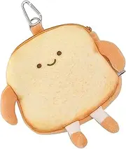 [Generic] Bread Coin Purse - Toast Change Holder with Zipper,Plush Backpack Pendant, Cute Coin Pocket, Small Money Wallet for Women Girls