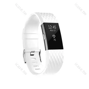 矽膠錶帶 適用Fitbit Charge 2 格紋腕帶 智慧手環 Charge2 矽膠錶帶 腕帶 炫彩 替換帶 運動錶帶