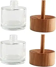 2Pcs Clear Glass Diffuser Bottles Empty Essential Oil Vases Chic Modern Design for Home Fragrance Accents for Diffuser Oils Decorative Aromatherapy Bottles