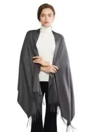 Women's Scarf Pashmina Shawls and Wraps for Evening Dress Bridesmaid Dark Grey