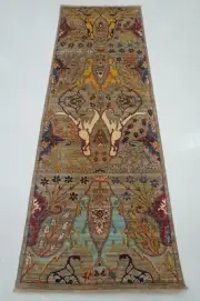 3 x 8 ft Grey Bidjar Afghan Hand knotted Oriental Transitional Runner Rug