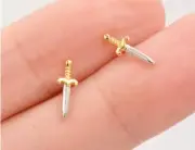 Fashionable Jewelry Men's Solid Metal Dagger Sword Stud Earing 925 Silver