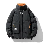 Winter Parkas Men 8XL 9XL Plus Size Thick Padded Jacket Coat Fashion Casual Cargo Plaid Parkas Male Big Size 8XL 9XL black