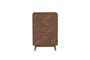 Somi Wooden Chest Of 5-Drawers Tallboy Storage Cabinet Walnut