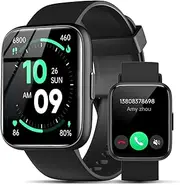 DIVElink Smart Watches for Men - Activity Tracker for Android iOS with Calls,Fitness Tracker with 100+ Sport Modes, IP68 Waterproof, Heart Rate/Sleep Monitor, Spo2, Pedometer 1.83"(Black)
