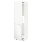 METOD hi cab f fridge or freezer w 2 drs, white/Voxtorp matt white, 60x60x200 cm
