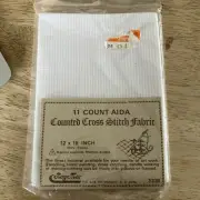 Counted Cross Stitch Fabric Aida Cloth 11 Count Vintage Ray Mar White 12x18 NIP