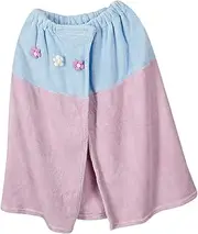 [LIFKOME] Bathing Towel Wrap Coral Velvet Bath Skirt Women's Spa Towel Floral Design Soft Absorbent for Bathroom Shower