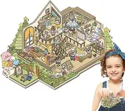 Sticker Scenes for Kids | Cute Miniature House Stickers Scene Stickers - Reusable Room Stickers Kids Wall Stickers for Smooth Surfaces