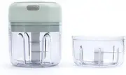 Electric Mini Food Processor Wireless Garlic Chopper Meat Vegetable Cutter Portable Cordless Mincer Food Slicer and Powerful Chopper for Chili Vegetable Nuts by KAUKKO（100ml+250ml Green）