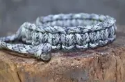 Mad Max Style ''Titanium'' Camo Adjustable Cobra Stitch Paracord Bracelet EDC