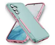 Case For Samsung Galaxy A52 4G 5G/A52S 5G,Durable Shockproof Protective Phone Case-Green Pink