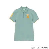 在飛比找Yahoo奇摩購物中心優惠-GIORDANO 男裝獅王刺繡POLO衫 - 76 浪花綠