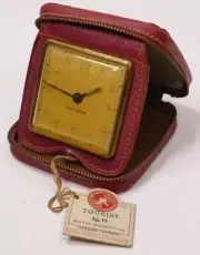 Vintage New Haven Art Deco Traveling Alarm Clock Folding Wind Up - New With Tag