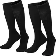Lhedon Compression Socks for Men & Women, 2 Pairs, Black, XXL, Black, XXL, black, XX-Large