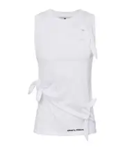 Elisabetta Franchi Bow-Detailed Jersey Tank Top IT40,IT42 White