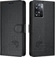 Compatible with Oppo A56s 5G / A57s 4G / A57e 4G / A77s 4G Cover,Compatible with Oppo A57 4G / A57 5G / A77 4G / A77 5G Card Slots Holder Magnetic Closure Kickstand Flip Wallet Phone Case Black