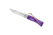 OPINEL No 7 Colorama Violet 8cm locking knife with strap - stainless steel blade