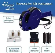 Perco Lite 1 Line Price Gun with Labels Kit - Includes 5000 Blank White Labels