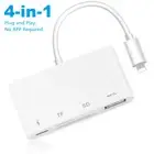 For iPad iPhone 4 in 1 Multifunction To TF SD Card Reader Camera USB OTG Adapter